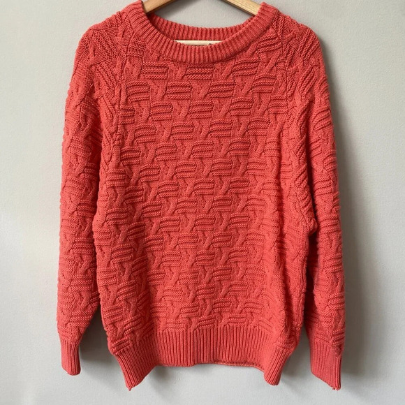 Vtg Paul Harris Women's Small 90s Acrylic Crewneck Knit Pullover Sweater Coral - Picture 4 of 16